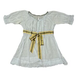 Free People Top Womens Small Blue Babydoll Fairy Boho Peasant Sheer Top Y2K